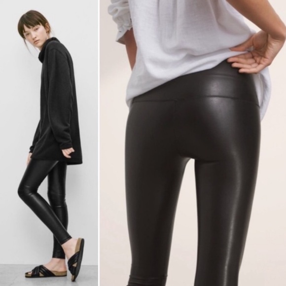 Aritzia || Wilfred Free Daria Vegan Leather Leggings Black XS - Picture 1 of 9